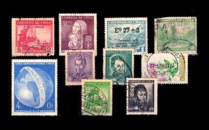 CHILE - 10 Different, Small and Large Stamps