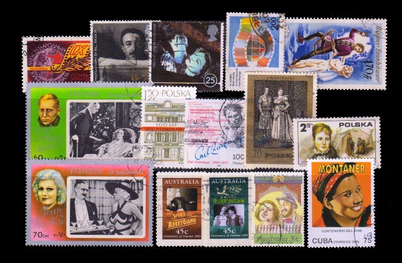 CINEMA, FILM, SINGERS – 15 Different, Worldwide, Large Stamps