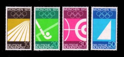 GERMANY 1969 - Olympic Games, Running Track, Hockey, Shooting Target, Sailing, Set of 4, MNH, S.G. 1493-1496