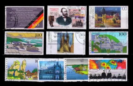 GERMANY WEST - 10 Different, Used, Big Size Stamps