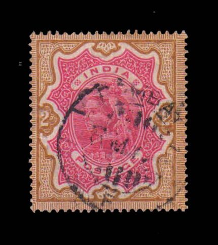 INDIA 1895 - Queen Victoria Rs. 2, Carmine & Yellow Brown, Used, S.G. 107