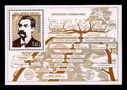 MOLDOVA 1996 - Mihail Eminescu (Poet), S.G. MS 228, S/Sheet, MNH