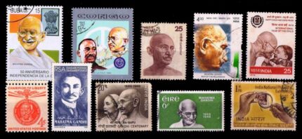 Mahatma Gandhi - 10 Different, Mint and Used Stamps