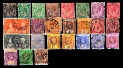 STRAITS SETTLEMENTS - 25 Different Used-British Crown Colony, Malay Penisula-King Edward, King George V and VI