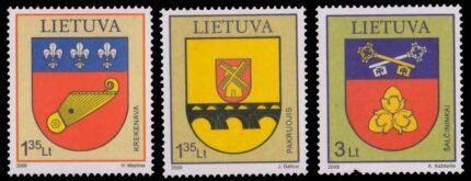 LITHUANIA 2009-Town Arms, Set of 3, MNH, S.G. 969-971-Cat £ 9.60