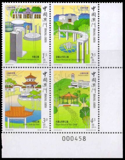 MACAU 2001-Parks & Garden, Set of 4, MNH, Flower, S.G. 1253-1256-Cat £ 9