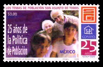 MEXICO 1999 - Family, 25th Anniveary of National Population Council. 1 Value MNH S.G. 2569 Cat £ 1.50
