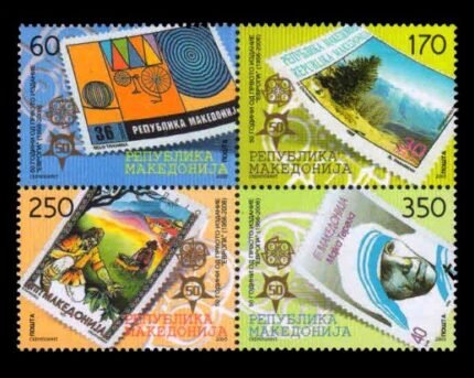 MACEDONIA 2005 - Europa. Mother Teressa. Stamp on Stamp. Block of 4. MNH. S.G. 511-514 Cat £ 56