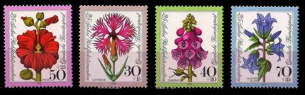 GERMANY 1974 - Flowers, Humanitarian Relief Fund, Christmas, Set of 4, MNH, S.G. 1712-1716, Cat. £ 4.25