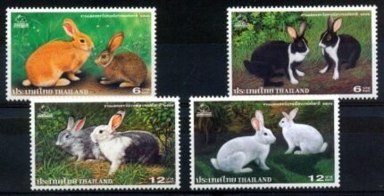 Thailand 1999, 'Thaipex 99' 13th Thailand Stamp Exhibition Domestic Rabbits, Animal, S.G. 2125-2128-Set of 4-MNH-Cat £ 5-80-