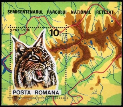ROMANIA 1985-REtezat National Park, Lynx Cat, Miniature Sheet, MNH, S.G. 4965, Cat £ 6-