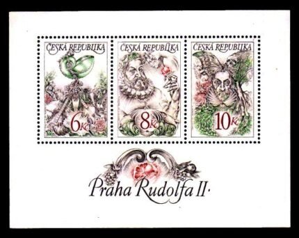 CZECH REPUBLIC 1997 - Prague Exhibition. Objects D-Art From Rudolf II Collection. Miniature Sheet of 3 Stamps. Mint. S.G. MS 160. Cat £ 5.25