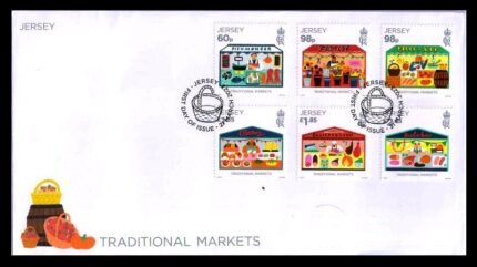 JERSEY 2023 - Traditional Markets, Set of 6 Stamps on First Day Cover, Face Value £ 9-10