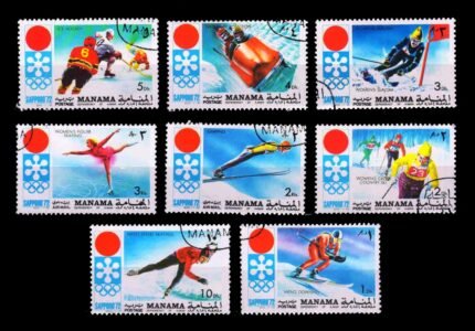 MANAMA 1972 - Sapporo Games, ICE Games, Set of 8 Stamps, Used