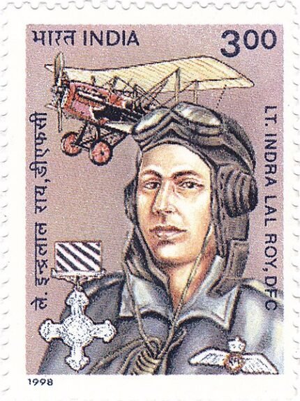 INDIA 1998 – Birth Centenary of Lt. Indra Lal Roy (1st World War Pilot), 3 Rupee, 1 Value Stamp, MNH, S.G. 1824