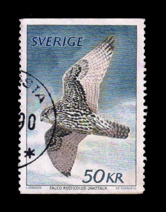 SWEDEN 1981 - Gyr Falcon Bird, 1 Value Used, 50K. High Denom, S.G. 1067