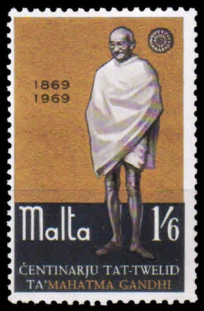 MALTA 1969 - Mahatma Gandhi, 1 Value, Mint Stamp