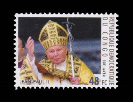 CONGO 2001 - Pope John Paul II, 1 Value Stamp, MNH