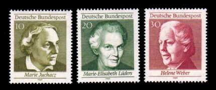 GERMANY WEST 1969 - 50 Years of German Womens Suffrage, Marie Juchacz, Set of 3 Stamps, MNH, S.G. 1499,a,b