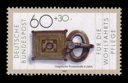 GERMANY WEST 1987 - 6th Century East Gothic Buckle, Precious Metal Works, 1 Value Stamp, MNH, S.G. 2196, Cat. £ 2.20