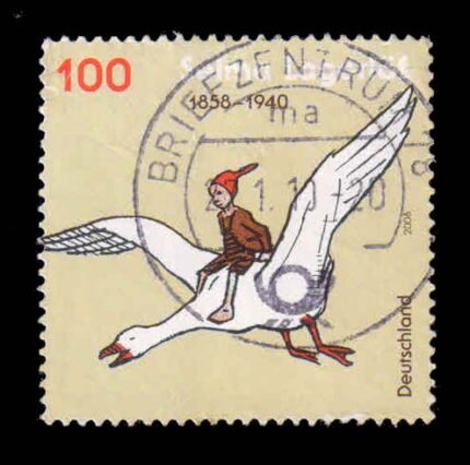 GERMANY 2008 - Nils Halgersson with Ganz, Cartoon, 1 Value Used Stamp, S.G. 3572, Cat. £ 5