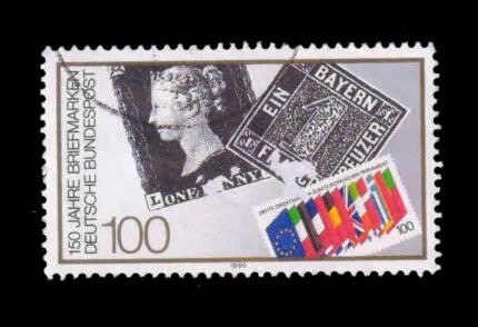 GERMANY 1990 - Stamp Day, 150th Anniversary of Penny Black, 1 Value used Stamp, S.G. 2329