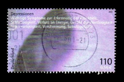 GERMANY 2001 - Man Holding Head, Depression, Health Awareness Campaign, 1 Value Used Stamp, S.G. 3066