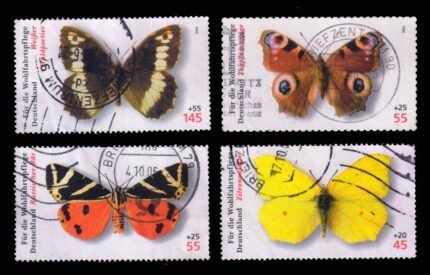 GERMANY 2005 - Butterflies and Moths, Set of 4 Used Stamps, S.G. 3387-3390, Cat. £ 18.50