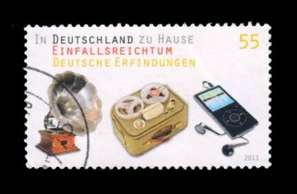GERMANY 2011 - Gramophone, Tape Recorder and MP3 Player, Music, 1 Value Used Stamp, S.G. 3739, Cat. £ 3