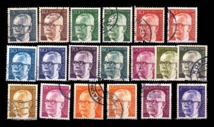 GERMANY WEST 1970 - President Heinemann, 19 Different Used Stamps, S.G. 1535-1548, 1551-1555, Cat. £ 17.50