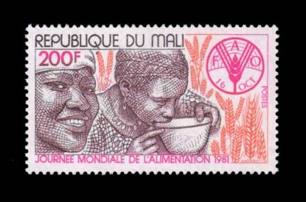 MALI 1981 - World Food Day, Woman Drinking From Bawl, 1 Value Stamp, MNH, S.G. 892