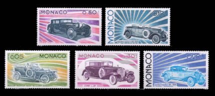 MONACO 1975 - Evolution of The Motor Car, Set of 5 Stamps, MNH, S.G. 1202-1206