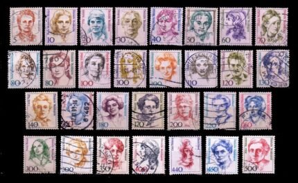 GERMANY 1986 – Famous German Women, Politician, Tennis Player, Women Right Activist, Opera Singer, Scientist, Composer Etc., Set of 30 Used Stamps, S.G. 2150-2169, Cat. £ 50