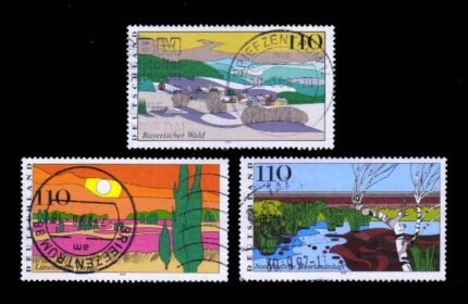 GERMANY 1997 - Landscape, Bavarian Forest, North German Moors, Luneburg Heath, Set of 3 Used Stamps, S.G. 2806-2808, Cat. £ 4.50
