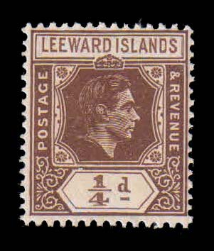 LEEWARD ISLANDS 1938 - King George VI, ¼ d. Brown, 1 Value, MNH, S.G. 95a