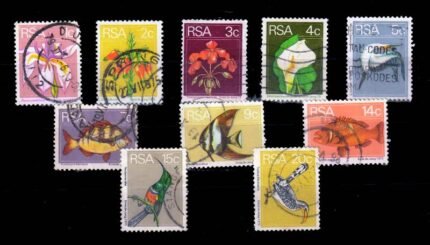 SOUTH AFRICA 1974 - Flora & Fauna, Fish, Bird, Orchid, Set of 10, Used, S.G. 348-359