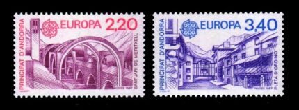 ANDORRA (FRENCH) 1987 - EUROPA, Meritxell Chapel, Ordino, Set of 2 Stamps, MNH, S.G. F390-F391, Cat. £ 22.50