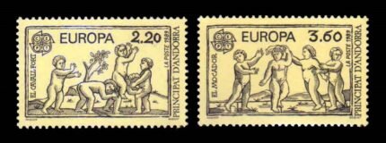 ANDORRA (FRENCH) 1989 - EUROPA, Children Games, The Handker Chief, Set of 2 Stamps, MNH, S.G. F418-F419, Cat. £ 13
