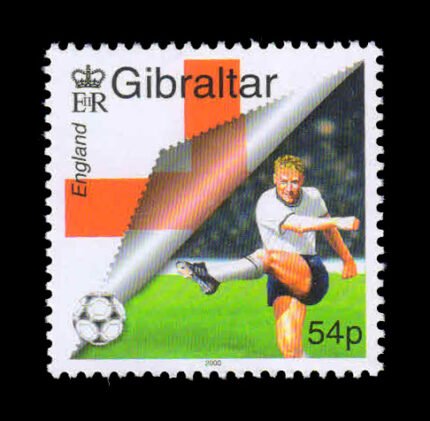 GIBRALTAR 2000 - English Football Players and Flag, 1 Value Stamp, MNH, S.G. 911