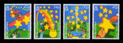 GIBRALTAR 2000 - Europa, Fountain of Stars, Airplane, Rainbow, Set of 4 Stamps, MNH, S.G. 912-915, Cat. 5.25