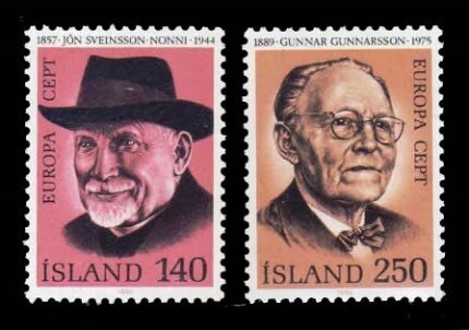 ICELAND 1980 - EUROPA, Writers, Set of 2 Stamps, MNH, S.G. 586-587