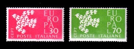 ITALY 1961 - EUROPA, Doves, Set of 2 Stamps, MNH, S.G. 1066-1067