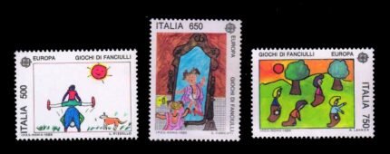 ITALY 1989 - EUROPA, Children Games, Set of 3 Stamps, MNH, S.G. 2025-2027, Cat. £ 12