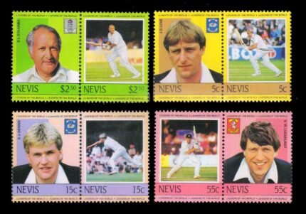 NEVIS 1985 - Famous Cricketers, Set of 8 Stamps, MNH, S.G. 237-244