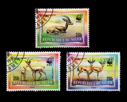 NIGER 1998 - W.W.F., Gazelle, Set of 3 Stamps, Used