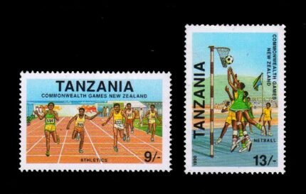 TANZANIA 1990 - Commonwealth Games, Athletics and Netball, Set of 2 Stamps, MNH, S.G. 817-818