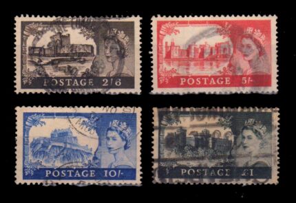 GREAT BRITAIN 1955 - Castles of England, Set of 4 Used Stamps, S.G. 536-539, Cat. £ 50
