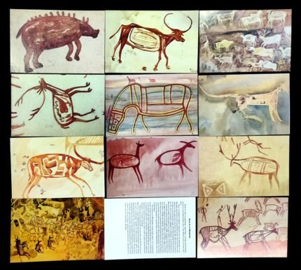 INDIA - 11 Different Picture Postcards, Rock Art of Bhimbetka Paintings of Pre Historic Time, Most of the Paintings deal with the Relation of Man and Animals