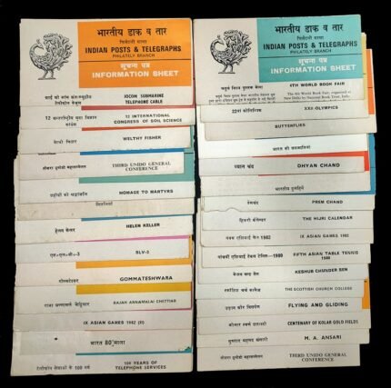 INDIA 1982-1983, 25 Different Information Sheets without Stamps