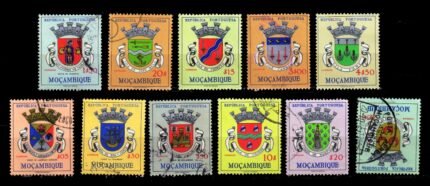 MOZAMBIQUE 1961 – Arms of Different Territory, Lourenco Marques, Chibuto, Inhambane, Set of 11, Mint and Used Stamps